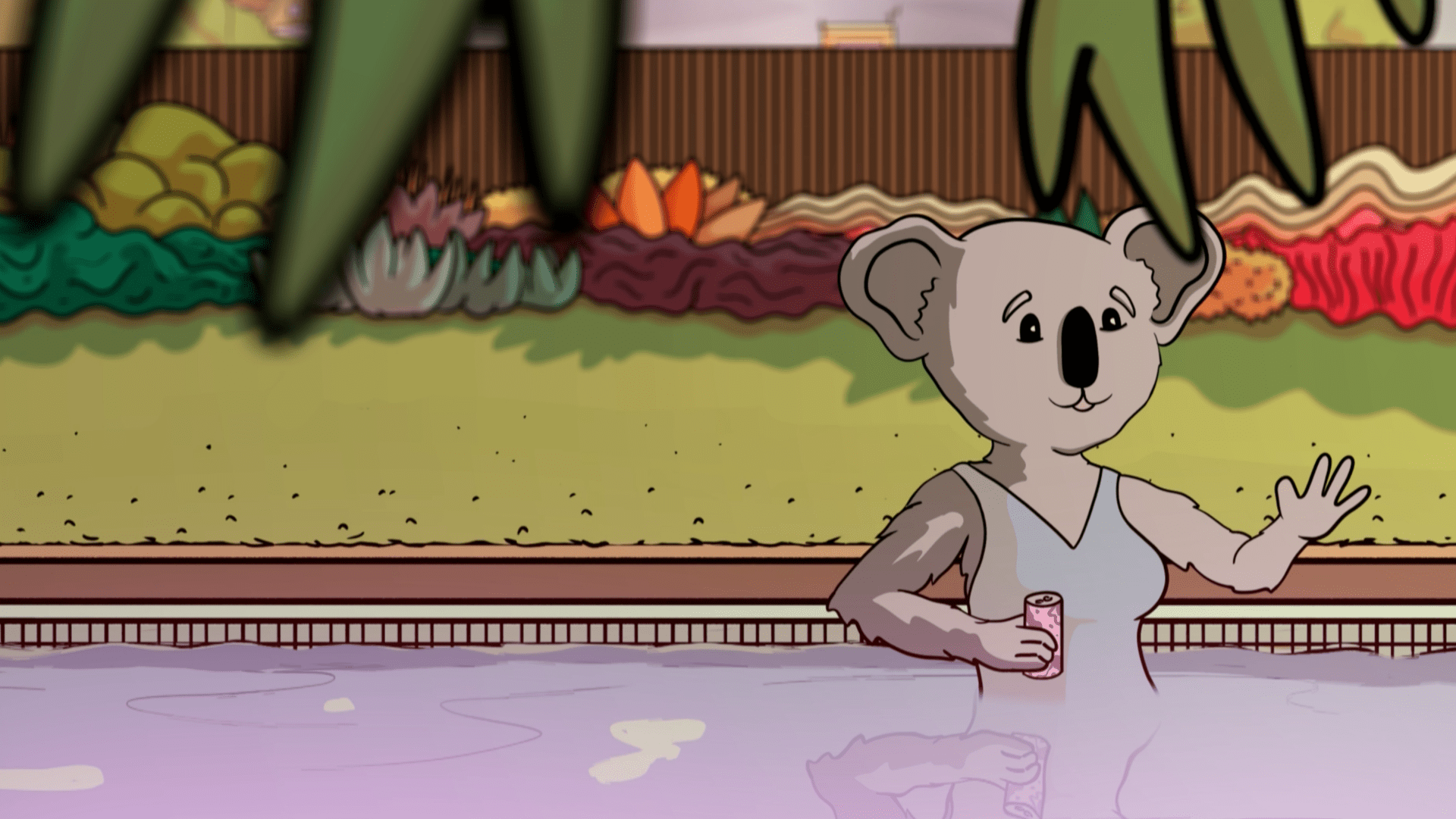 Koala in pool