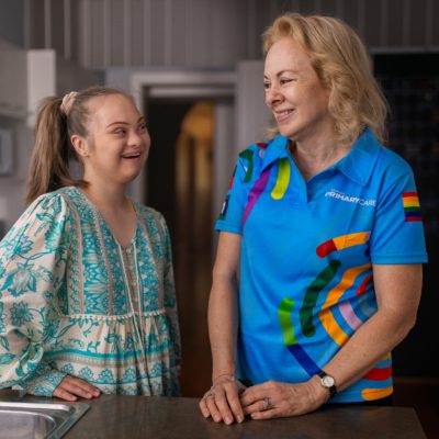 Carer and Participant in kitchen